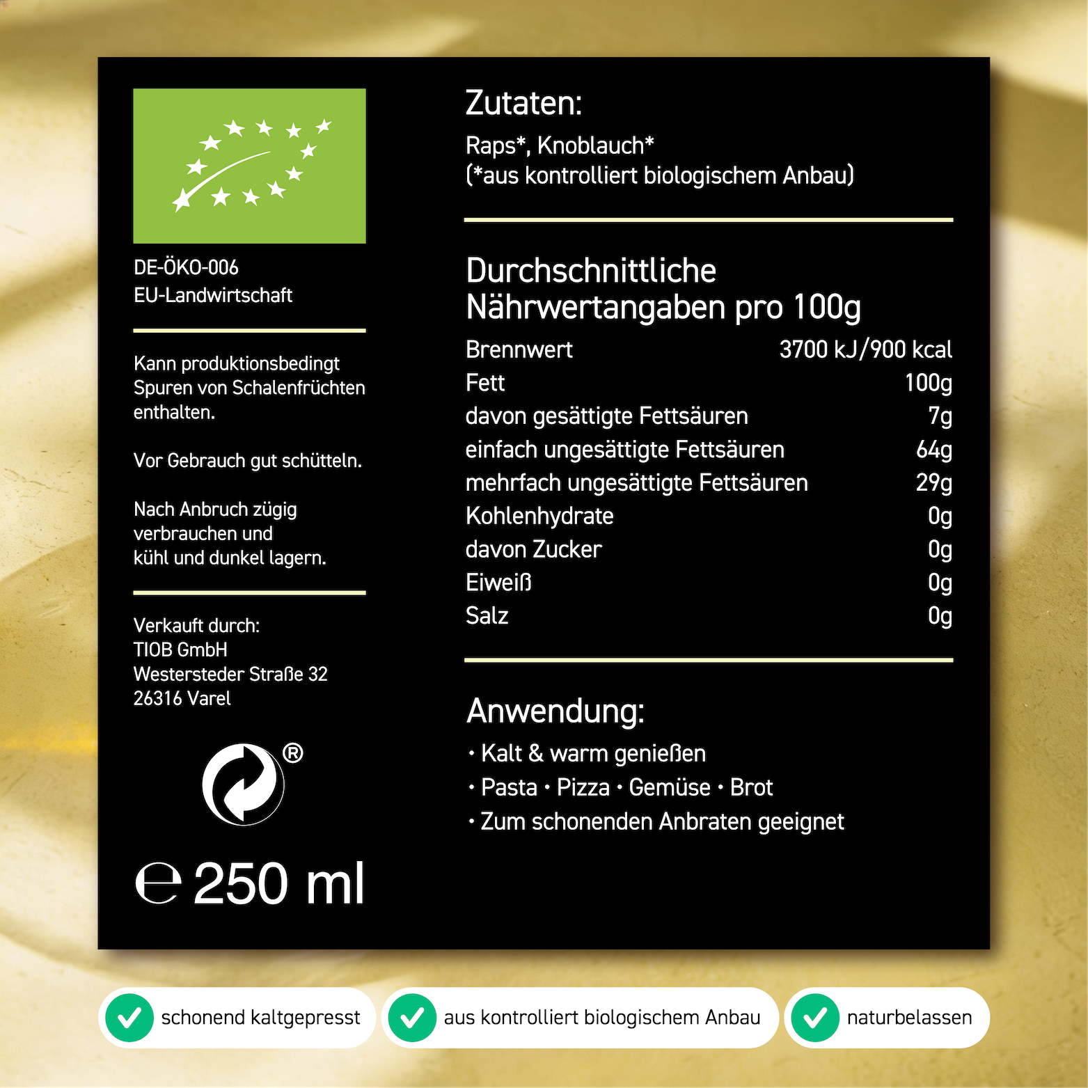 Bio Knoblauchöl kaltgepresst