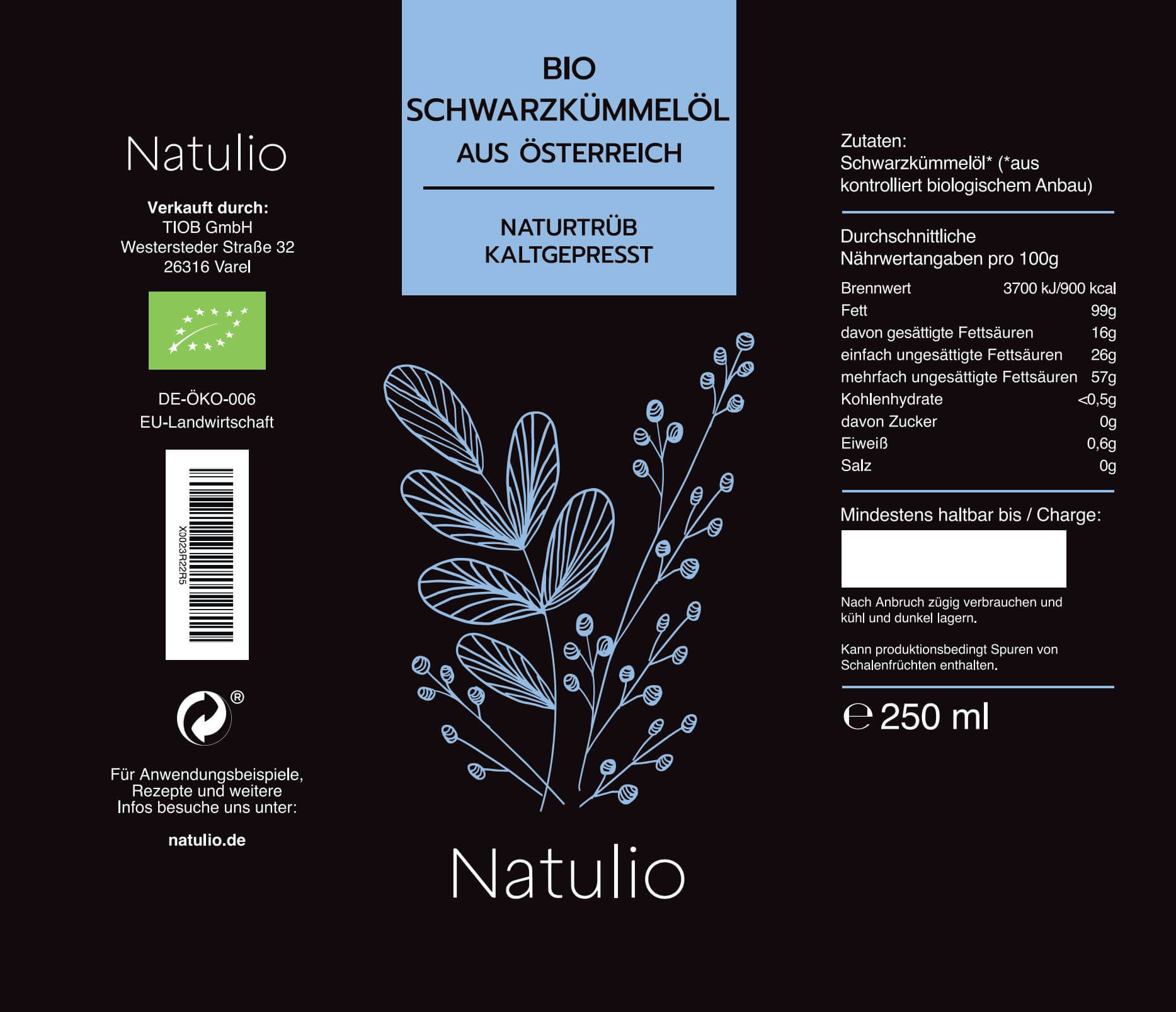 Etikett Schwarzkümmelöl