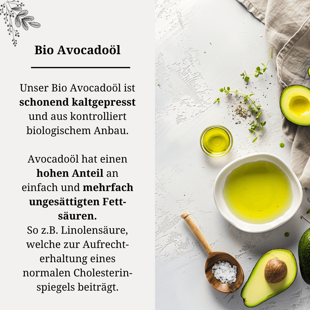 Avocadoöl Bio kaltgepresst Etikett Allgemein