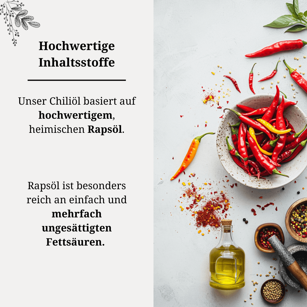 Chiliöl hochwertige Inhaltsstoffe