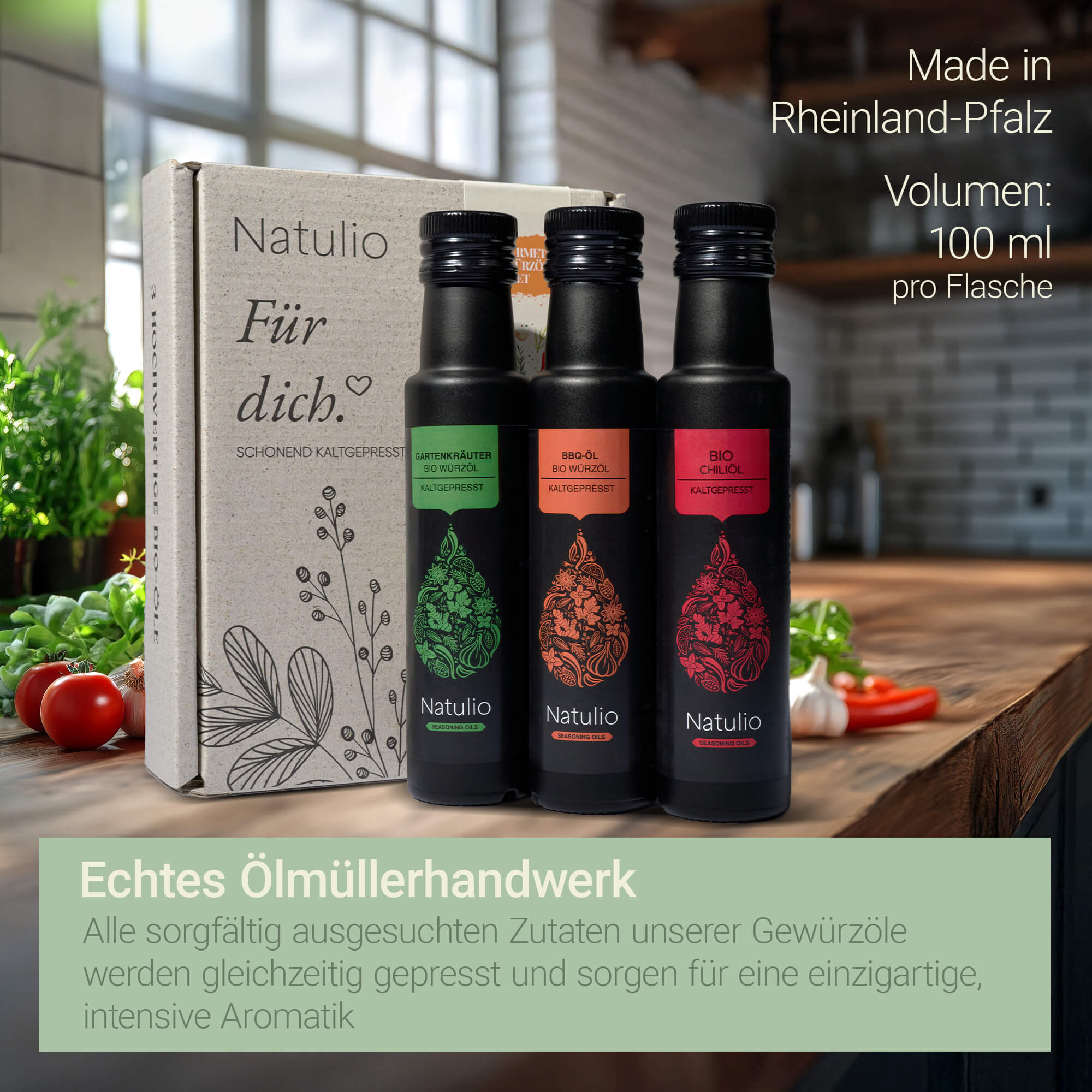 Geschenkset Gourmet Gewürzöl Bio kaltgepresst echtes Handwerk