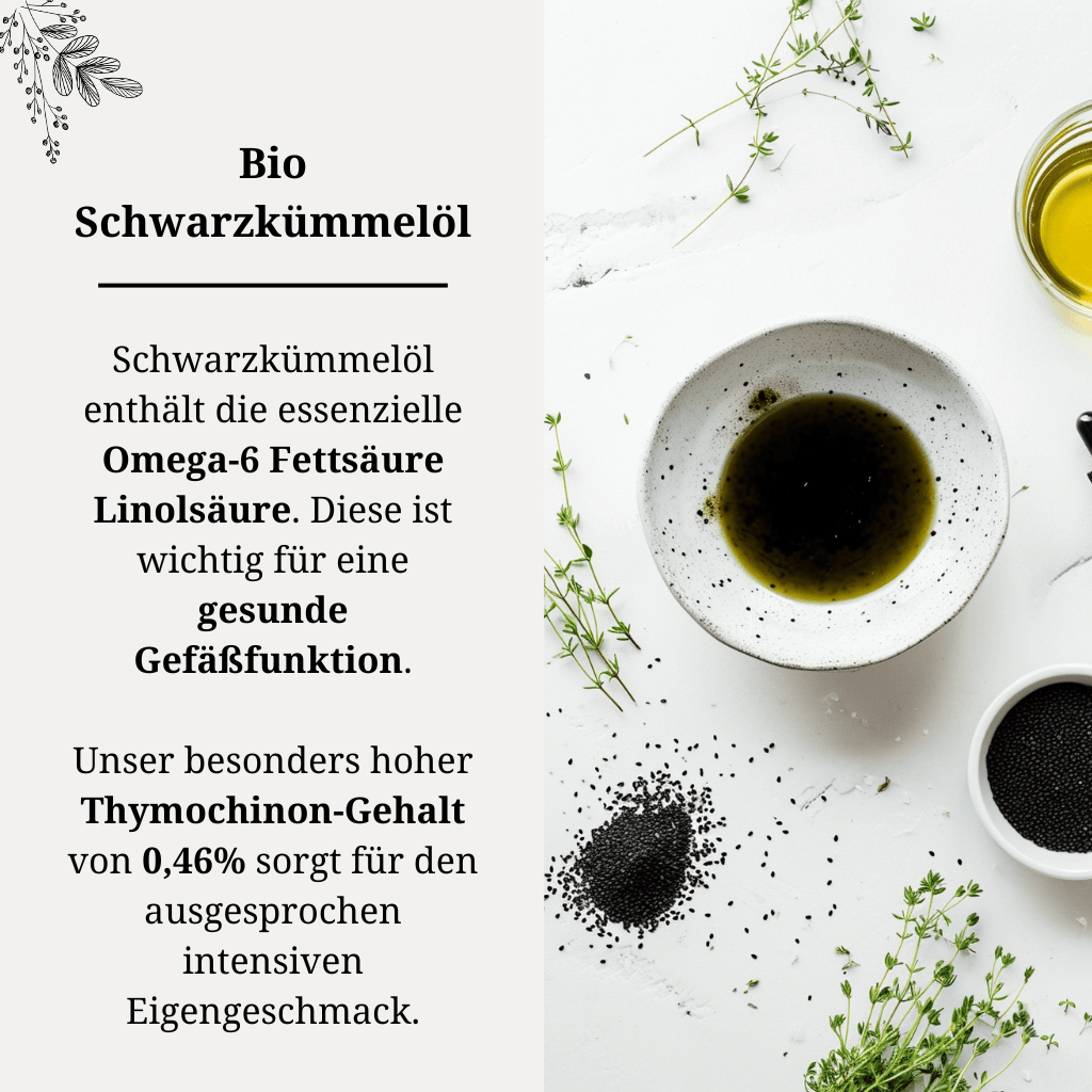 Schwarzkümmelöl Bio kaltgepresst Allgemein